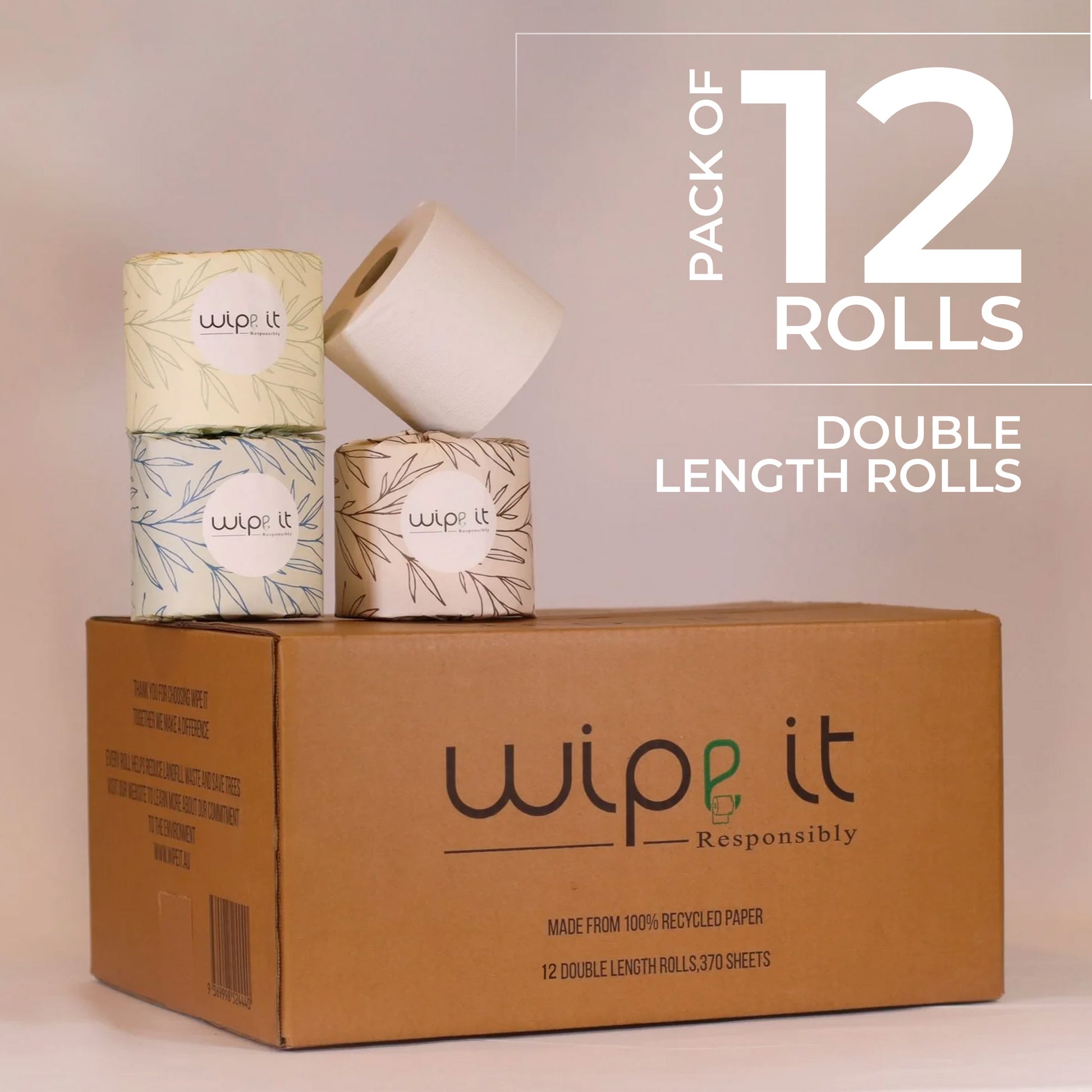 Wipe It Responsibly - 12 Pack of Recycled Toilet Paper