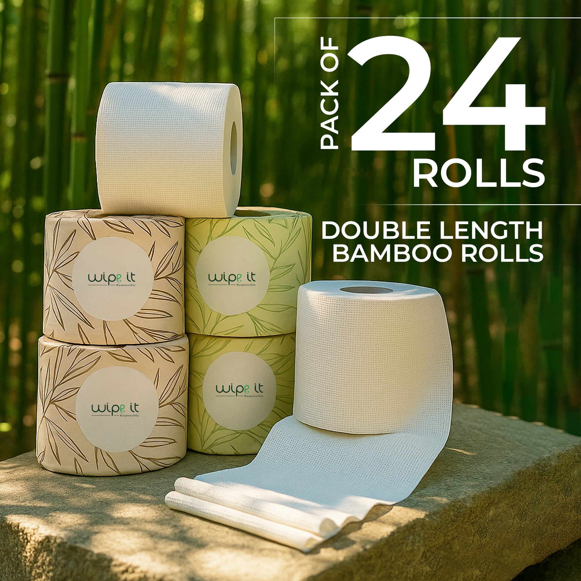 Wipe It Responsibly - 24 Pack of Bamboo Toilet Paper